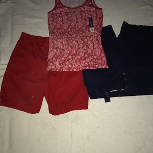 Jcp and forever 21 short with fade of glory shirt